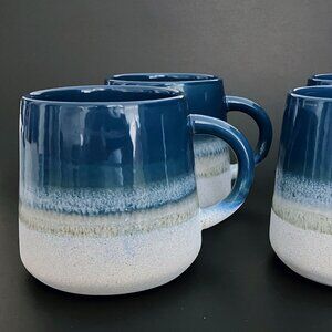 Sass & Belle Mojave Glaze Mug Ceramic Coffee Cup Stoneware Blue Ombré
